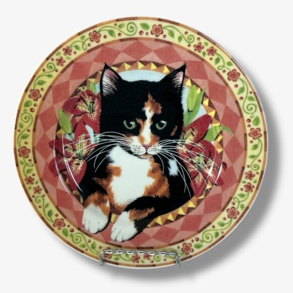 Cat's Meow Plate by SADEK Decorative Vintage Collective Made in Japan 8 1/4 in - Picture 5 of 16